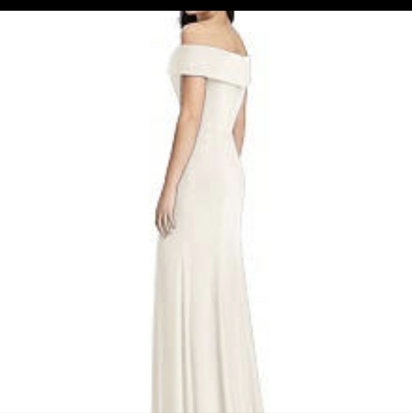 Dessy Cuffed Off-the-Shoulder Trumpet Gown - Picture 3 of 3